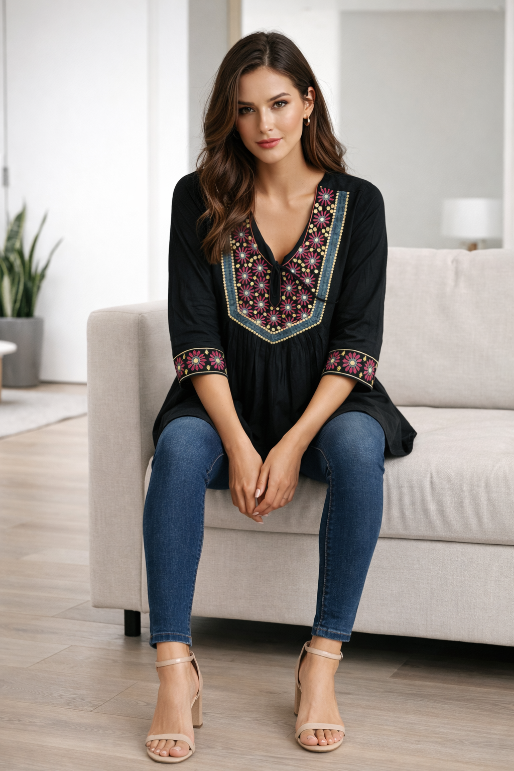 black-embroidered-rayon-v-neck-tunic-top-3.png
