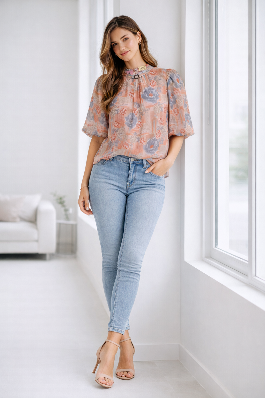 womens-floral-high-neck-georgette-top-peach-1.png