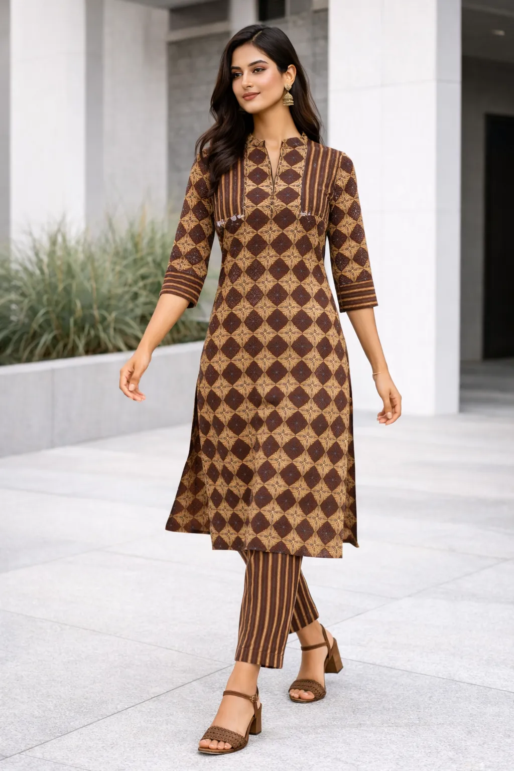 brown-geometric-printed-rayon-kurti-with-pant-set-1.webp