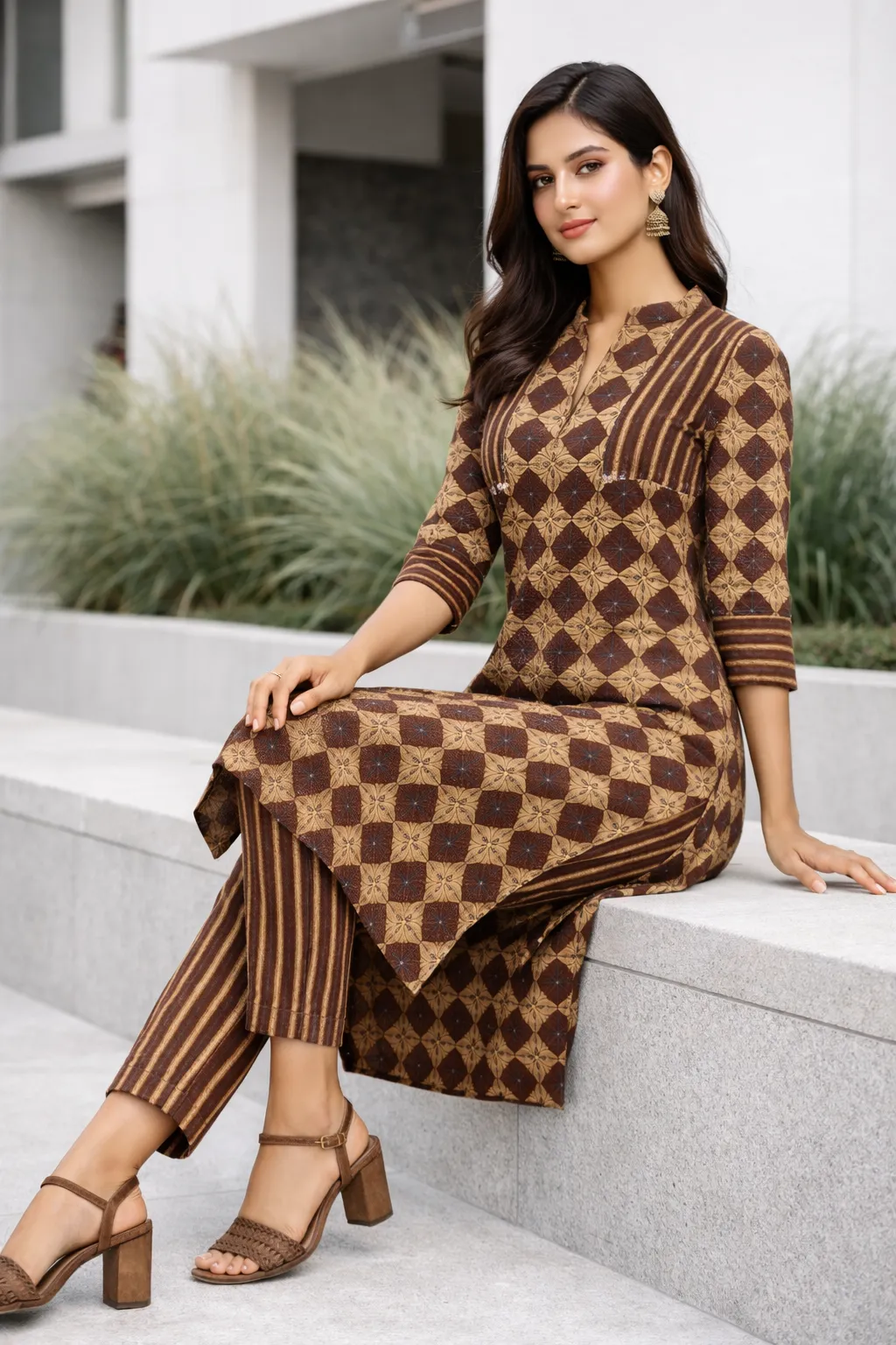 brown-geometric-printed-rayon-kurti-with-pant-set-2.webp
