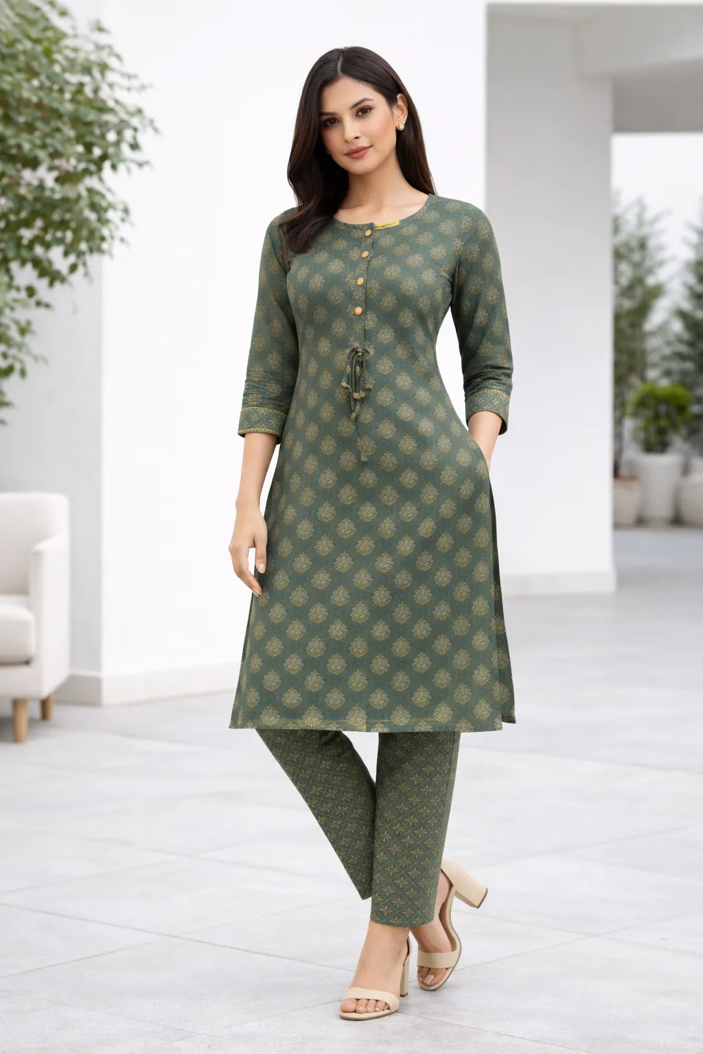 forest-green-printed-rayon-kurti-with-pant-set-1.webp