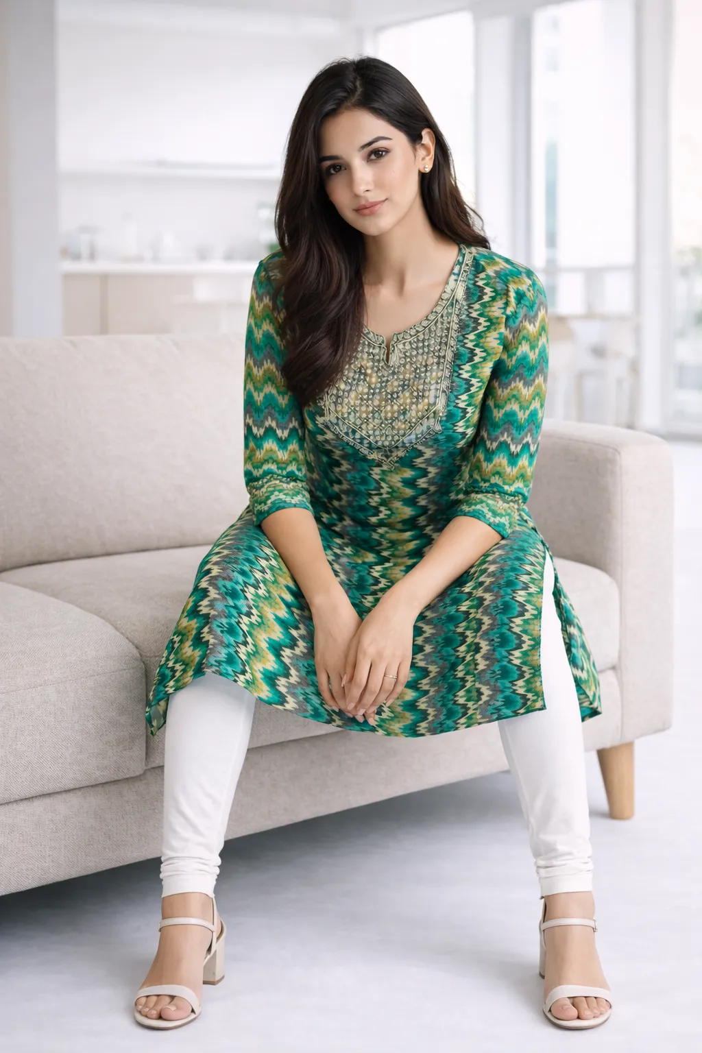 teal-chevron-printed-cotton-straight-kurti-2.webp