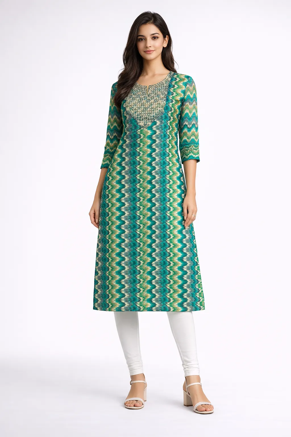 teal-chevron-printed-cotton-straight-kurti-3.webp