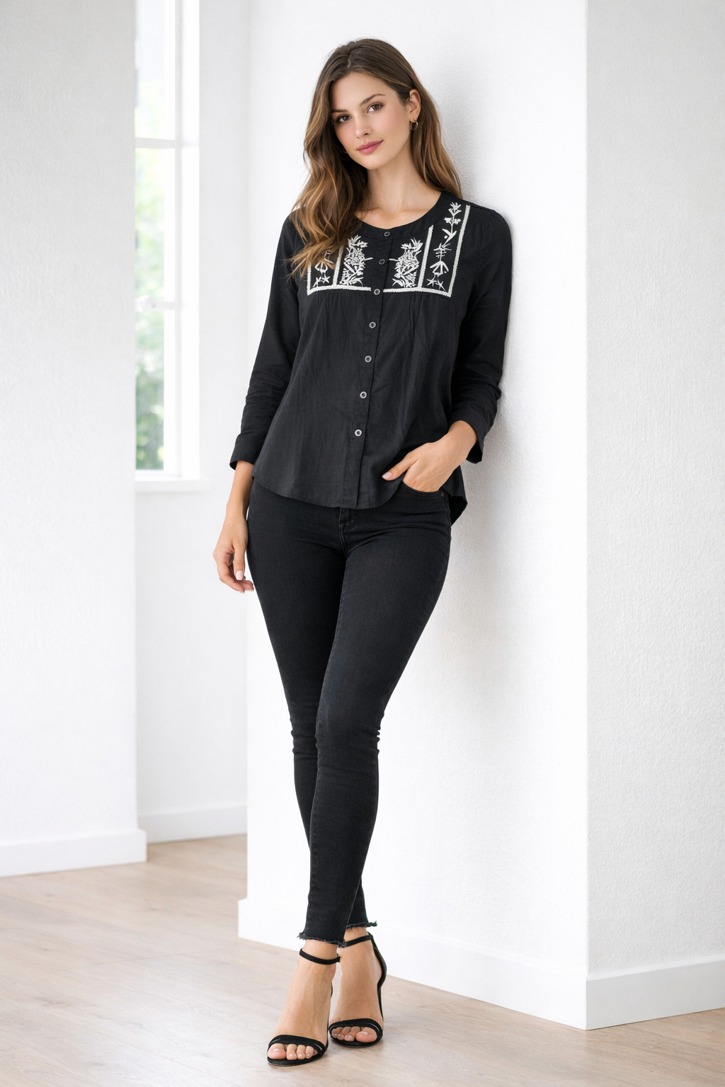 womens-black-cotton-embroidered-button-down-top-1.png