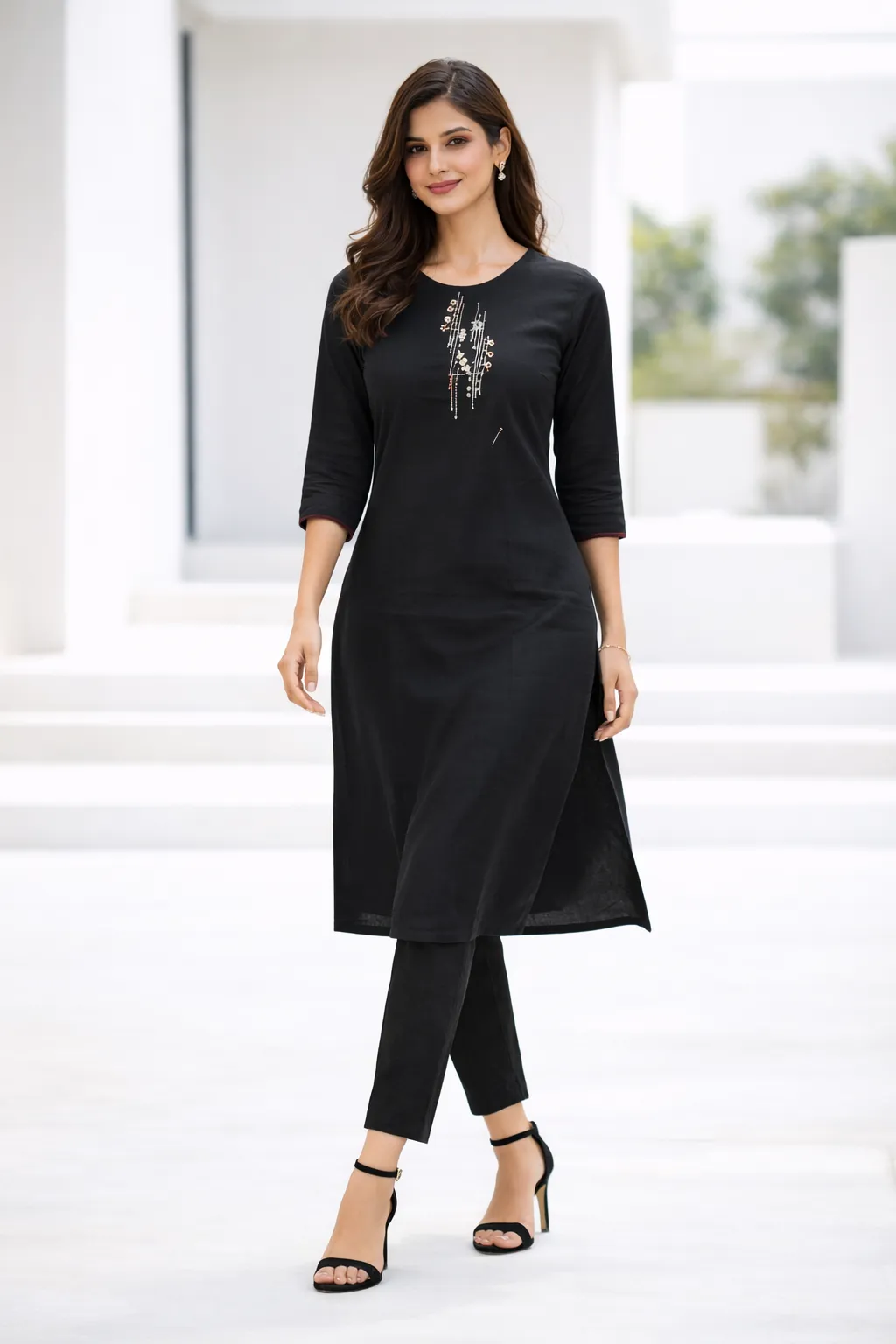 womens-cotton-embroidered-kurti-set-black-1.webp