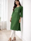 Women’s Cotton Embroidered Front Yoke Kurti