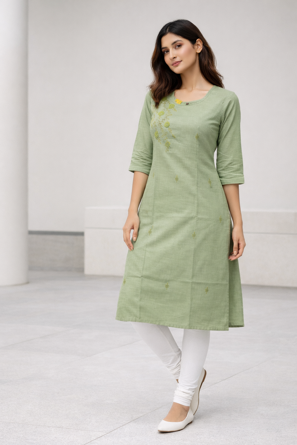 womens-embroidered-silk-kurti-green-1.png