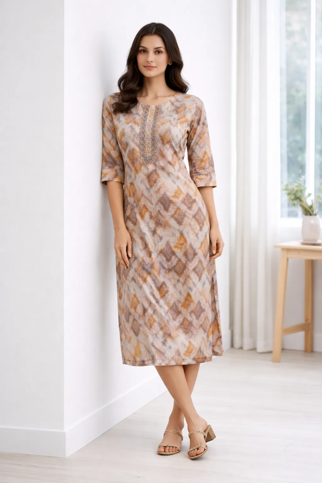 womens-printed-premium-silk-kurti-orange-1.webp