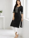 Women’s Rayon Embroidered Front Placket Kurti
