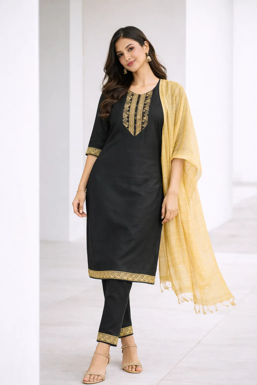 womens-silk-embroidered-kurti-set-black-1.webp