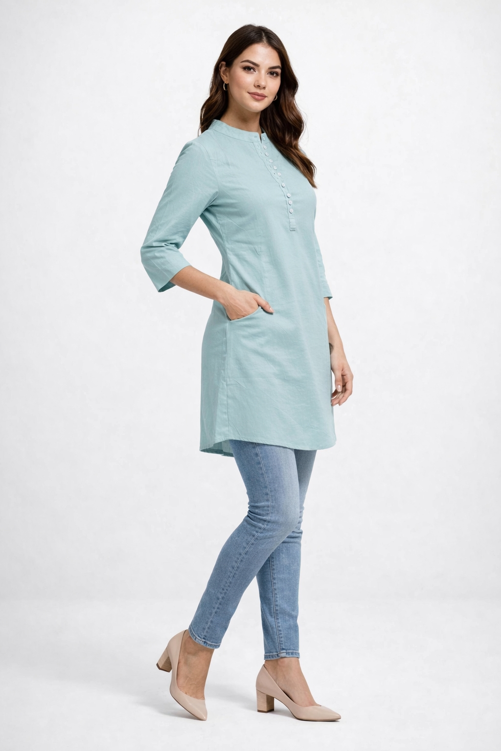 womens-solid-sea-green-cotton-tunic-3.png