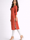 navy-blue-striped-embroidered-rayon-kurti-red-2