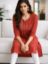 navy-blue-striped-embroidered-rayon-kurti-red-4