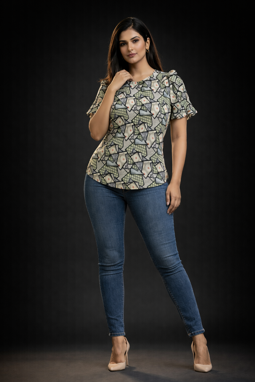 abstract-print-flared-sleeve-top-green-1.png