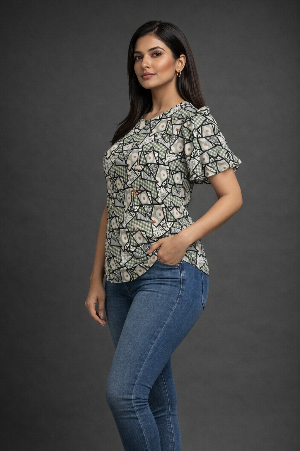 abstract-print-flared-sleeve-top-green-2.png