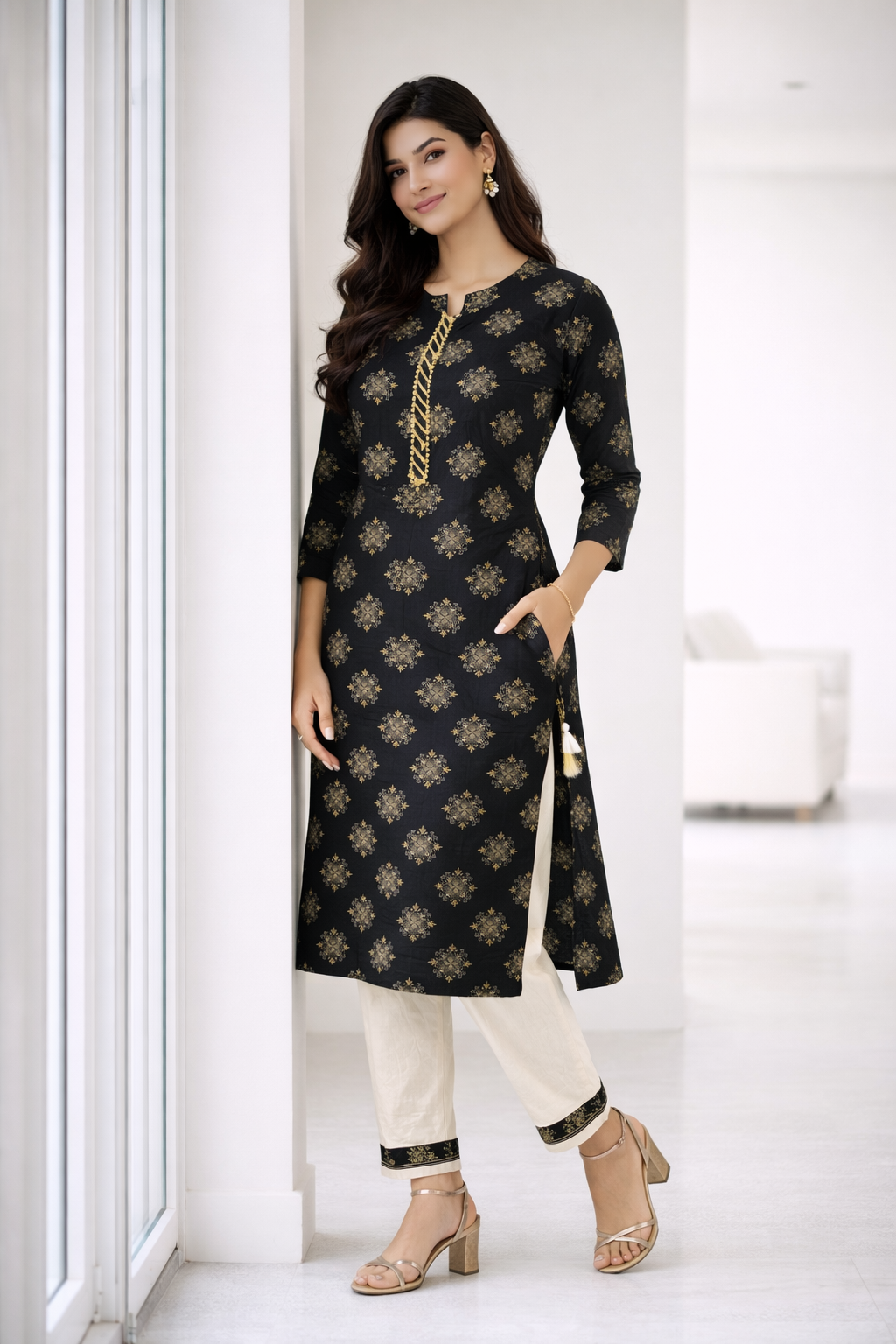 black-gold-printed-cotton-kurti-with-pant-black-1.png