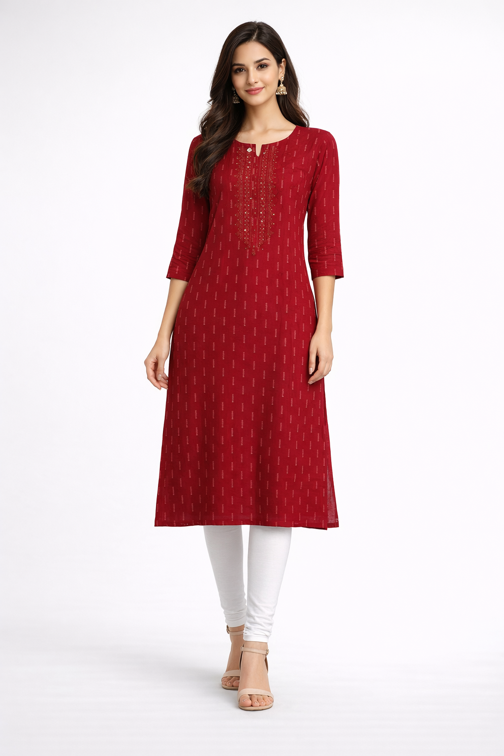 red-embroidered-rayon-straight-kurti-deep-red-2.png
