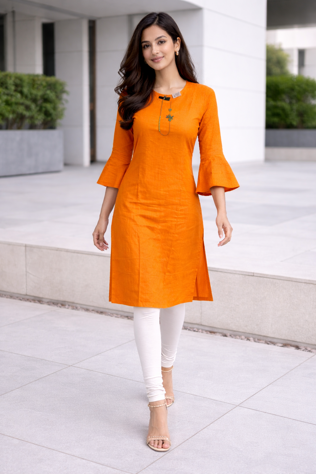 stylish-orange-bell-sleeve-cotton-kurti-1.png