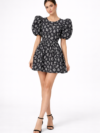 womens-black-floral-puff-sleeve-chiffon-short-dress-black-1.png