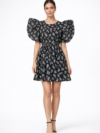 womens-black-floral-puff-sleeve-chiffon-short-dress-black-3.png