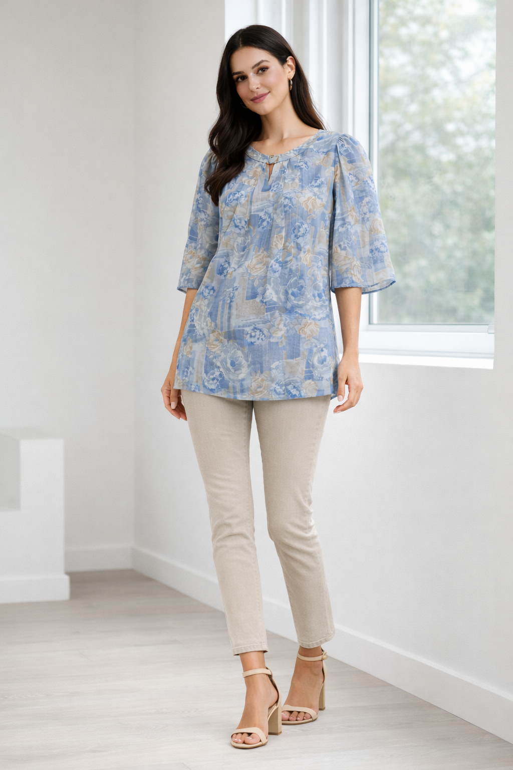 womens-blue-floral-print-keyhole-neck-top-1.png