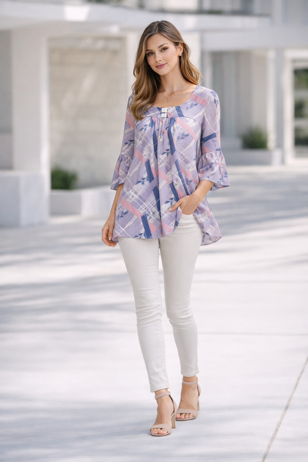 womens-geometric-printed-rayon-a-line-top-lavender-1.png