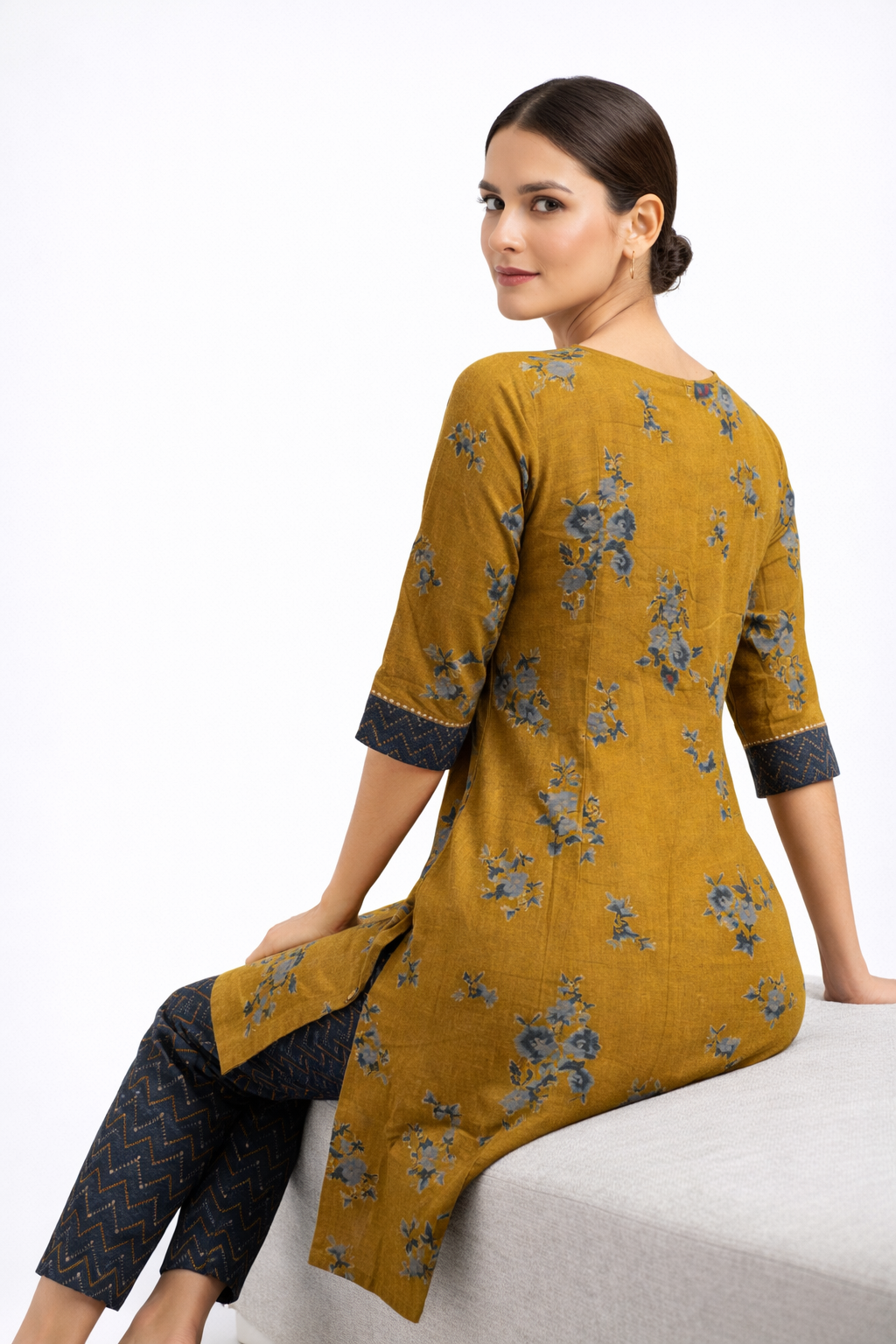 womens-mustard-floral-printed-rayon-kurti-pant-set-mustard-3.png