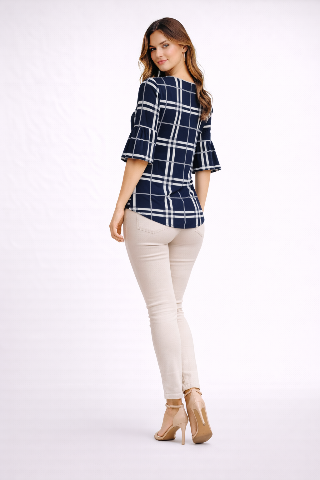 womens-navy-blue-checked-bell-sleeve-top-blue-3.png