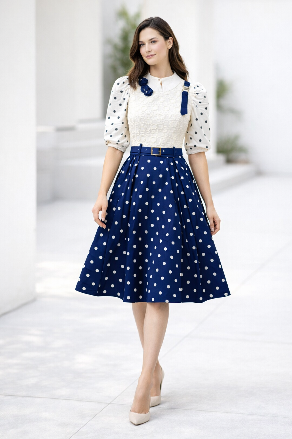 womens-navy-blue-white-polka-dot-cotton-short-dress-blue-1.png