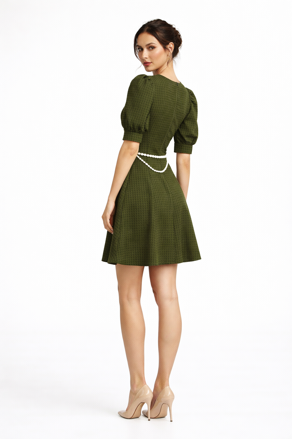 womens-olive-green-textured-fit-flare-dress-olive-green-3.png