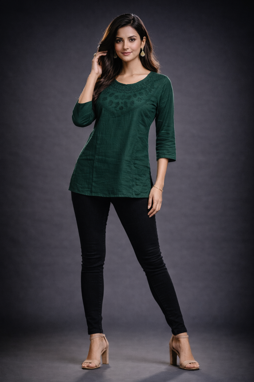 womens-solid-embroidered-rayon-tunic-top-green-1.png