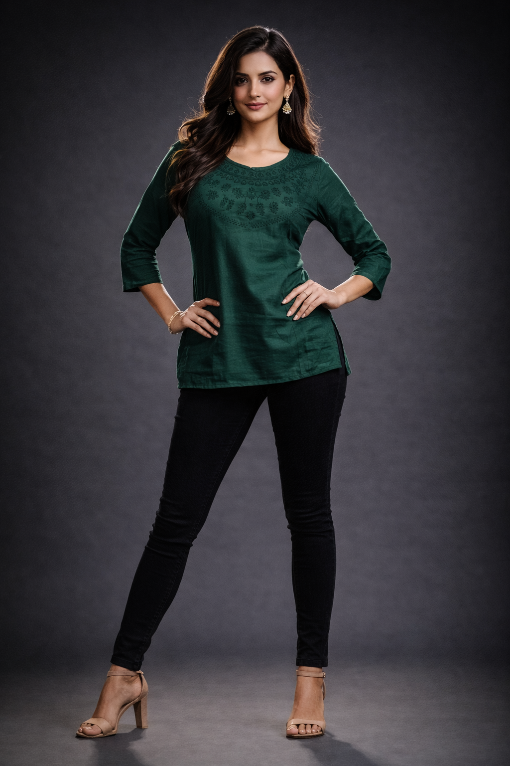 womens-solid-embroidered-rayon-tunic-top-green-4.png