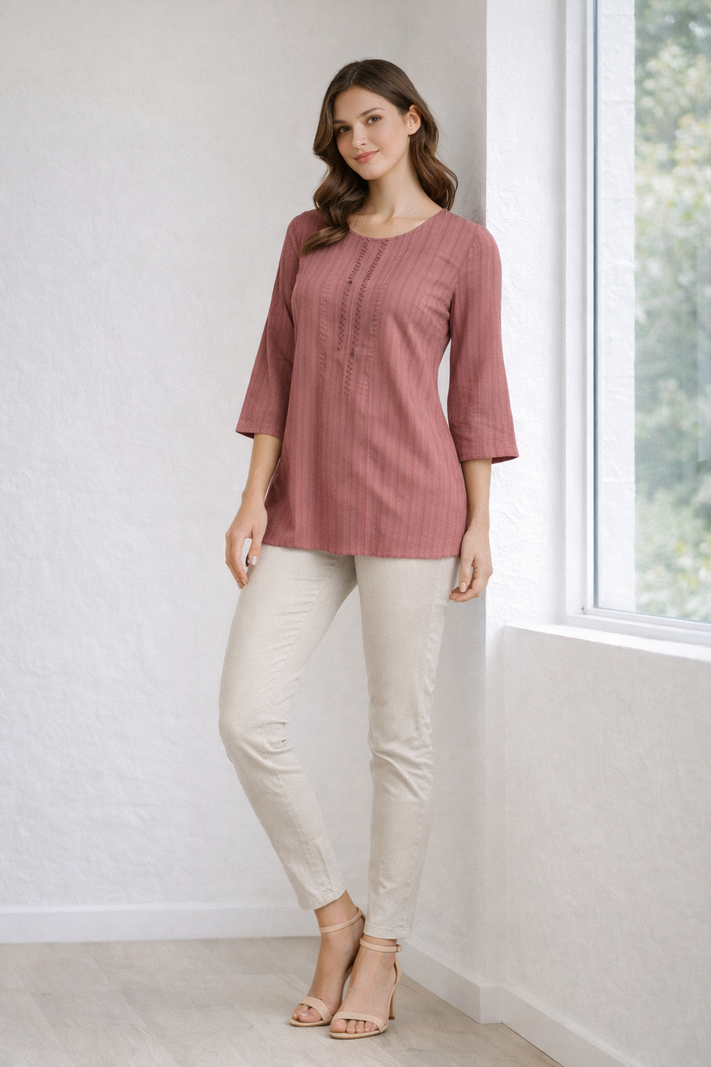 womens-solid-pintuck-detail-casual-top-rose-pink-1.png