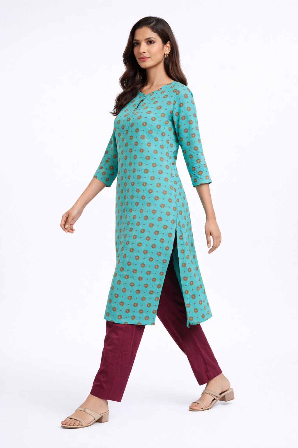 womens-teal-printed-cotton-kurti-with-pant-set-teal-front-3.png