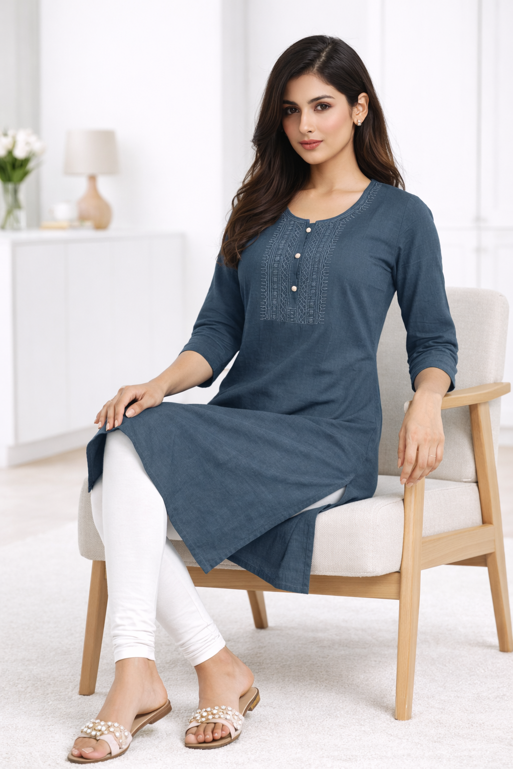 womens-embroidered-yoke-rayon-kurti-grey-2