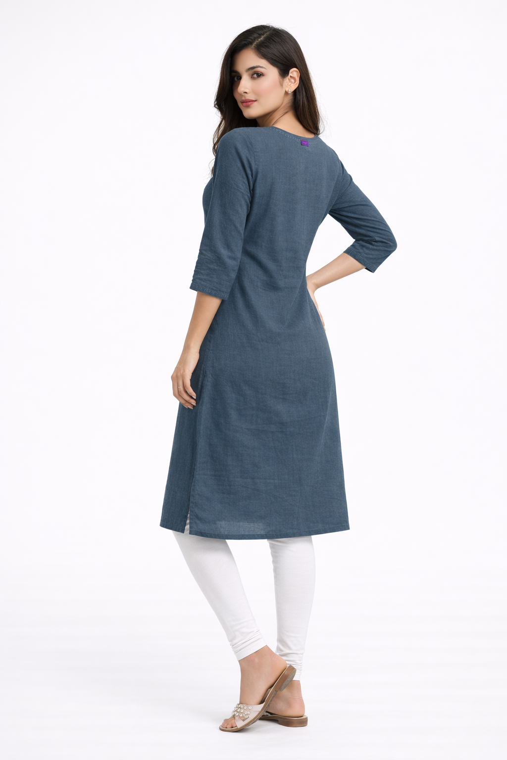 womens-embroidered-yoke-rayon-kurti-grey-4